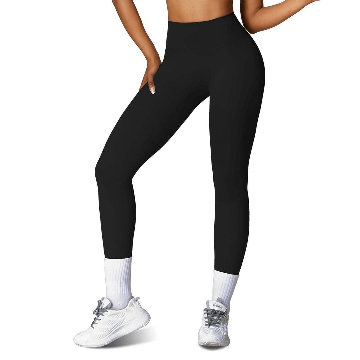 Women's High Waist Workout Leggings Tummy Control Compression with 25" Inseam No Front Seam 2