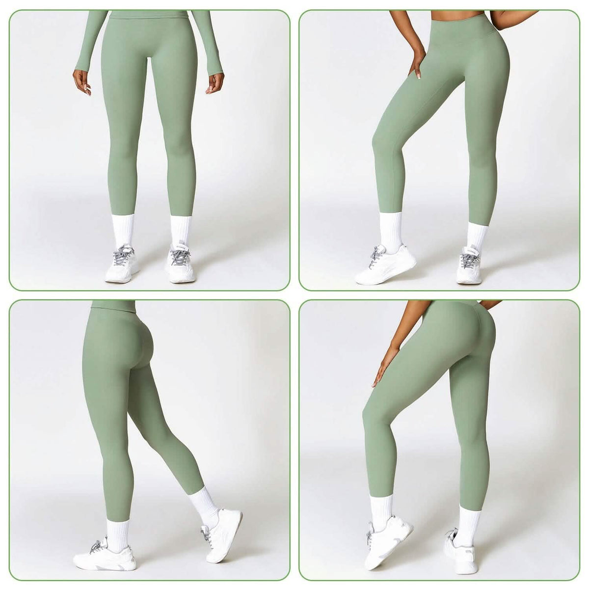 Women's High Waist Workout Leggings Tummy Control Compression with 25" Inseam No Front Seam 8
