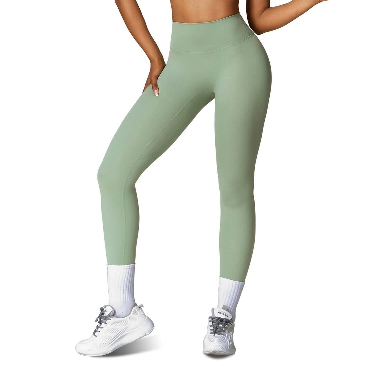 Women's High Waist Workout Leggings Tummy Control Compression with 25" Inseam No Front Seam 3