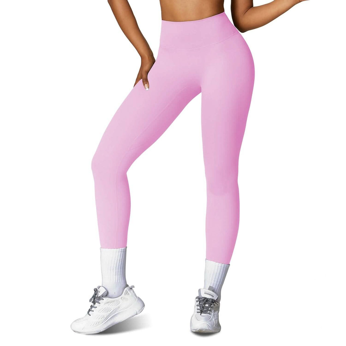 Women's High Waist Workout Leggings Tummy Control Compression with 25" Inseam No Front Seam 5