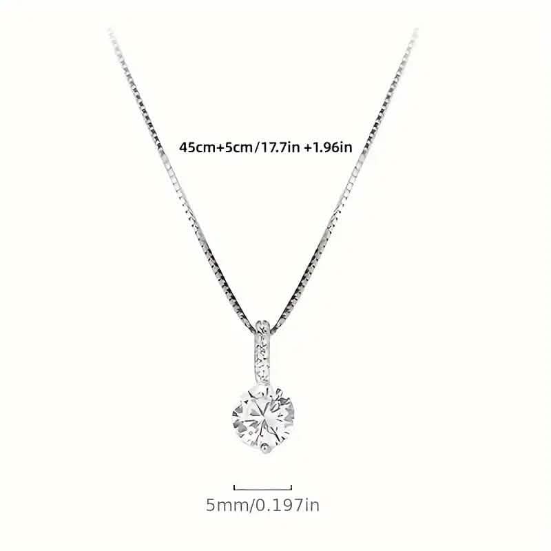 Zirconia Water Drop Pendant Clavicle Chain Necklace 2