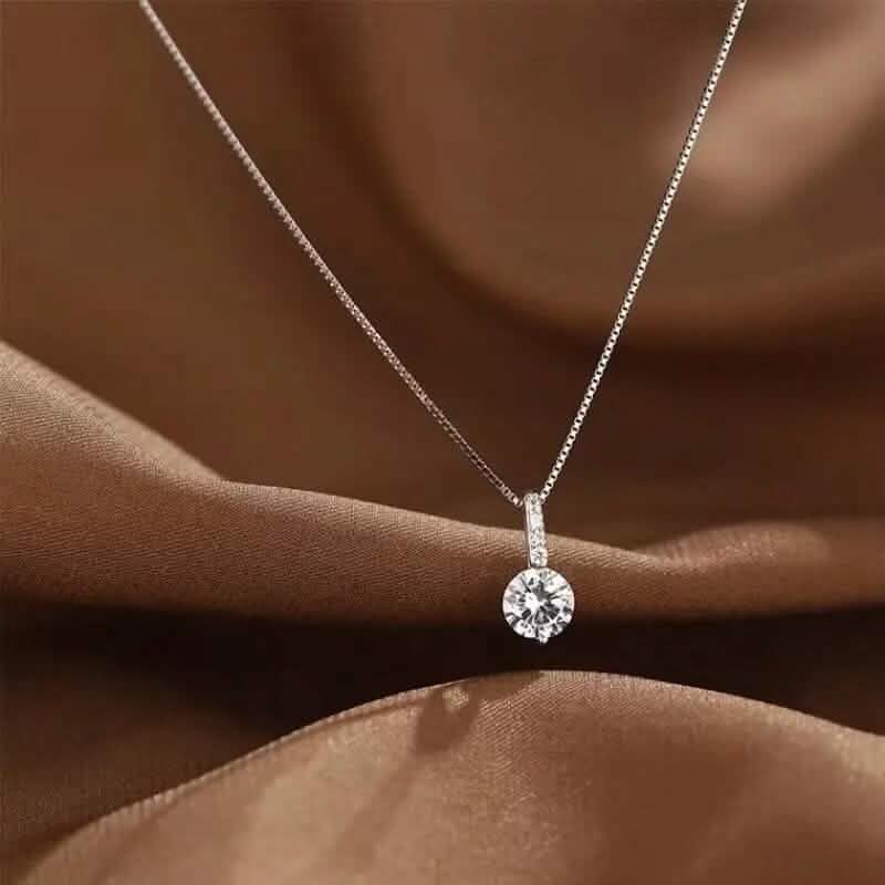 Zirconia Water Drop Pendant Clavicle Chain Necklace 1