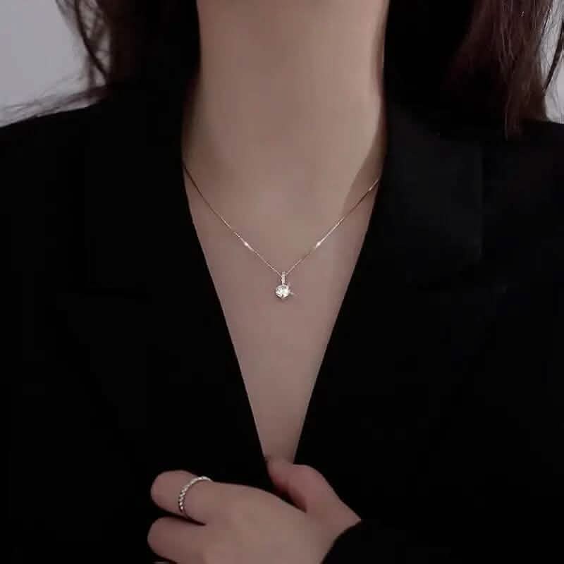 Zirconia Water Drop Pendant Clavicle Chain Necklace 4